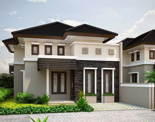 contoh warna cat rumah bagian depan 