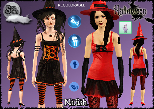 Halloween Costumes, Accessories and Tattoos by Nadiah. Download at SkySims