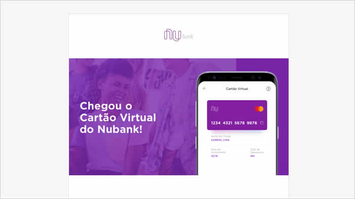 Cartão virtual Nubank não aparece - Motivo