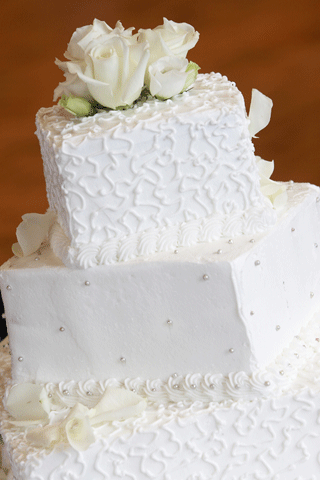 White Square Wedding Cakes Decorate