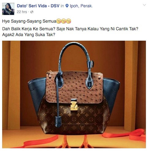 ‘Dr Vida’ Mahu Sedekah Beg Louis Vuitton