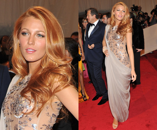 Blake Lively in Chanel Hello strawberry blonde hair