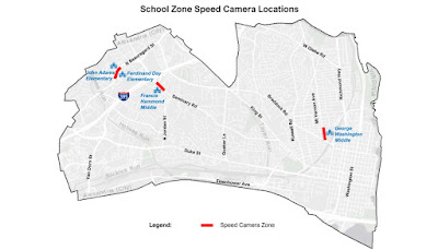 Alexandria, Virginia Speed Cameras Map