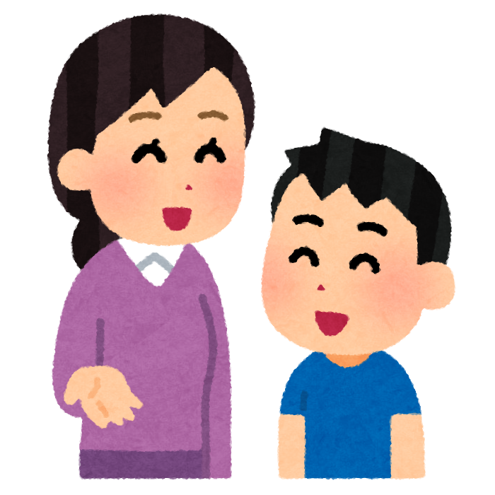 会話をする親子のイラスト お母さん かわいいフリー素材集 いらすとや