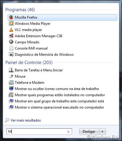 Encontre programas e arquivos rapidamente utilizando a barra de pesquisa do menu Iniciar