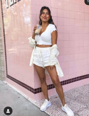 News Personality & Miss California USA 2015, Natasha Alexis Martinez, Wore Sexy Mini Skirt, Matching Crop & A White Sneakers