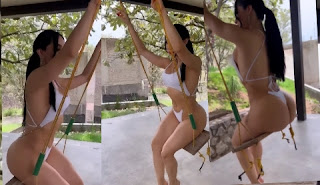 Watch New Video Of Actress, Yuliett Torres As She Seesaws Swing In a Bikini.