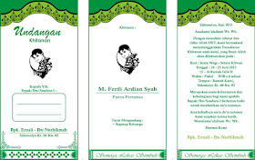 Contoh Desain Undangan Walimatul Khitan CDR Fotokopi Lipat 3