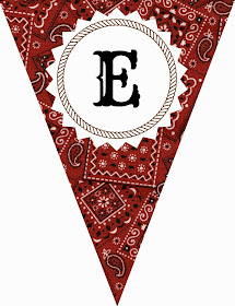 FREE Printable Western-Themed Pennant Banner (includes all letters and numbers) | Apples to Applique #western #party #cowboy #cowgirl #birthday