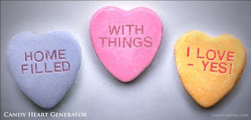 candy hearts: Home filled with things I love - yes!