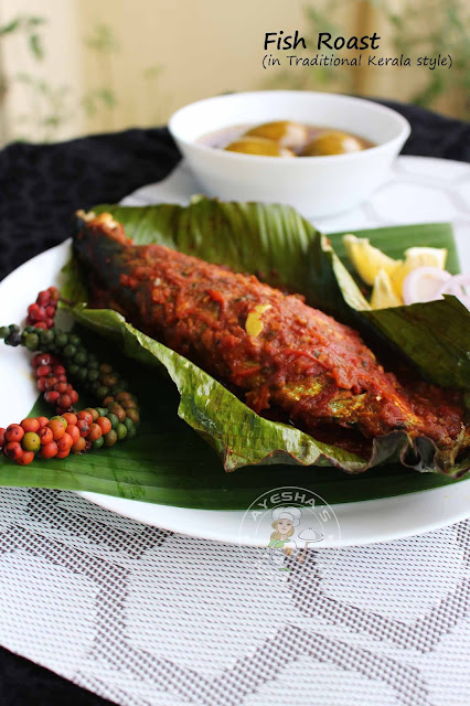 mackerel fish roast in banana wrap fish pollichath fish fry roast green pepper corn fish