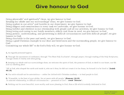 Give honour to God