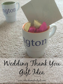 Looking for a wedding thank you gift idea? This fun one from www.abrideonabudget.com is under $5 -- AND includes a $5 Starbucks gift card!