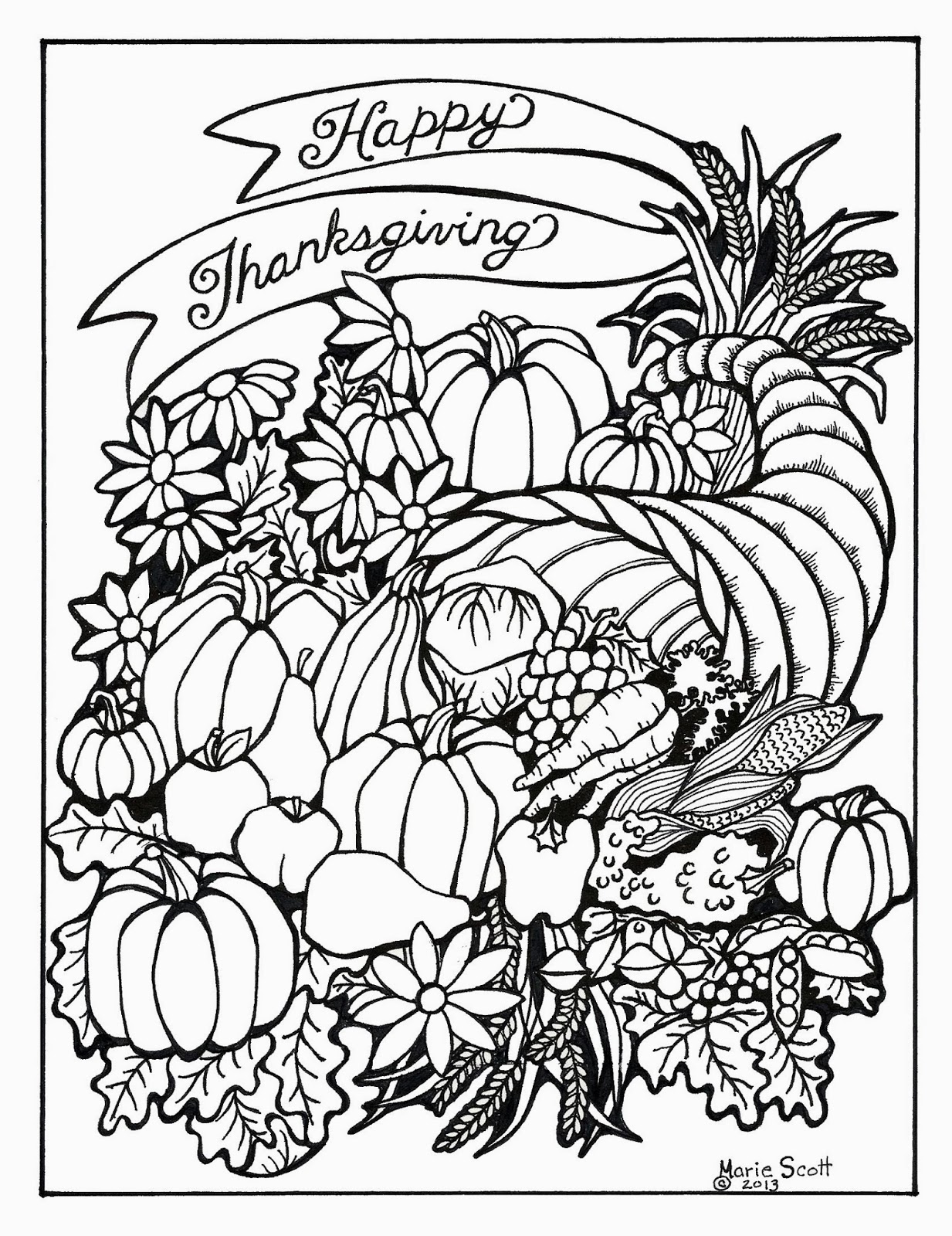  Free Coloring Pages For Thanksgiving 5