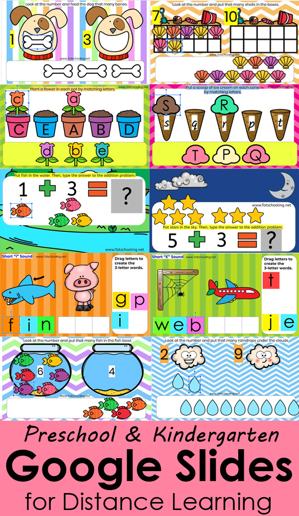 Free Google Slides Activities For Distance/Remote Learning | Totschooling - Toddler, Preschool, Kindergarten Educational Printables