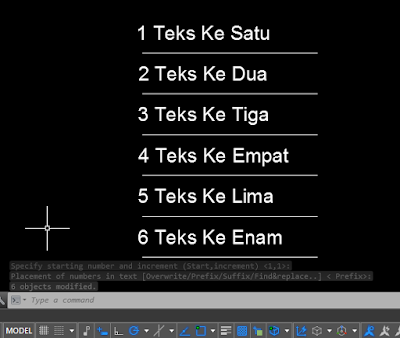 Langkah ke 6 menggunakan TCOUNT AutoCAD Untuk Membuat Nomor Secara cepat