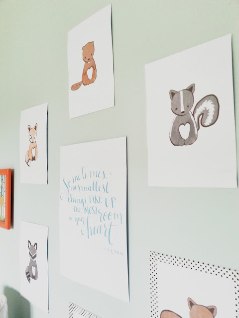 washi tape frame woodland nursery gallery wall