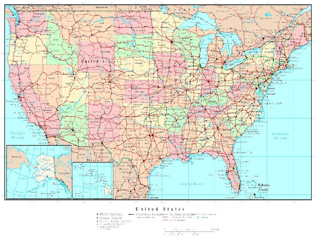 Map Of The United States Roads 