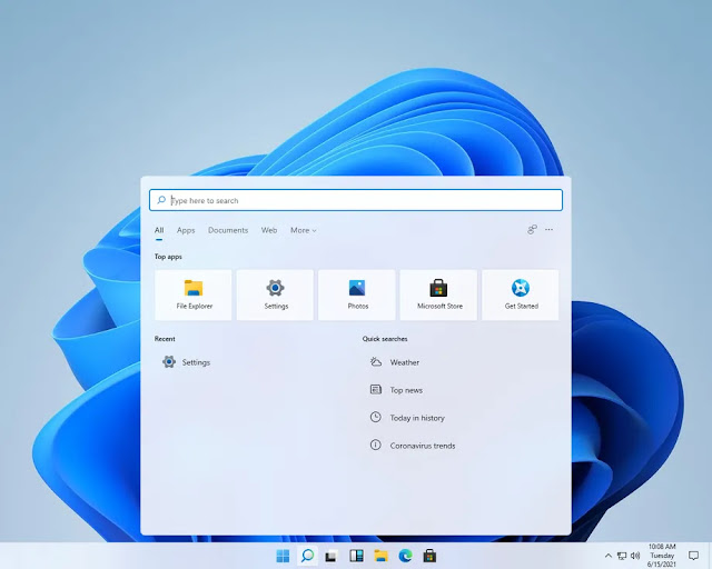 New Search Interface in Windows 11