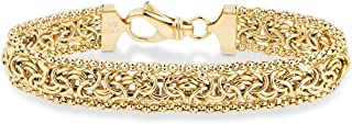 MiaBella 18K Gold Over Sterling Silver Italian Byzantine Beaded Mesh Link Chain Bracelet for Women 6.5, 7, 7.5, 8 Inch 925 Handmade in Italy,,,,Price: $56.90  