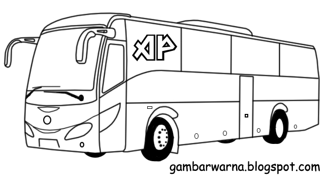  Mewarnai  Bus Belajar Mewarnai  Gambar 