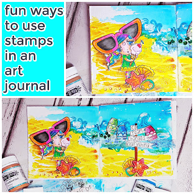 Fun ways to use stamps in an art journal