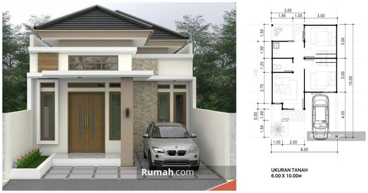 Desain Rumah Ukuran 6x10 Meter 1 Lantai Desain Rumah Minimalis