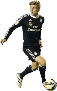 Foto Toni Kroos dengan kostum klub Real Madrid