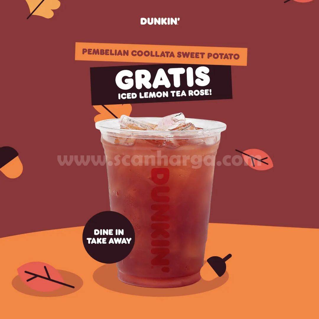 DUNKIN DONUTS Promo GRATIS Iced Lemon Tea Rose