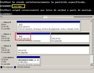 Assign de DiskPart