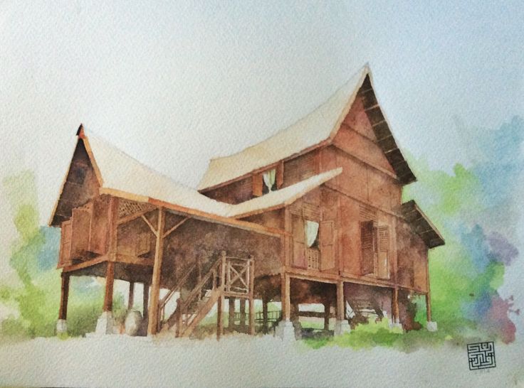 Lukisan Rumah Kampung