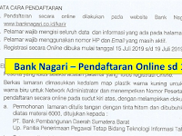 Rekrutmen Bank Nagari - Juli 2019 (Pendaftaran Online)