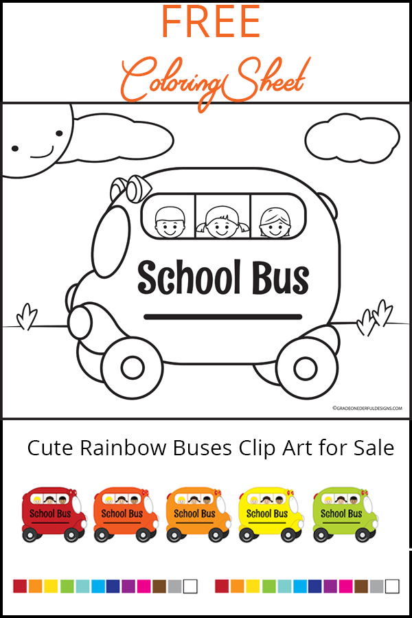 Free school bus colouring page for your kids