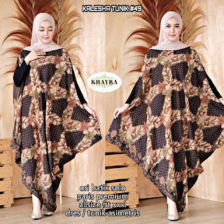 Batik Tunik Kalesha Paris Dress Asimetris kode49