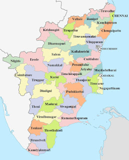 தமிழ்நாட்டின் 38 மாவட்டங்களின் புதிய வரைபடம்