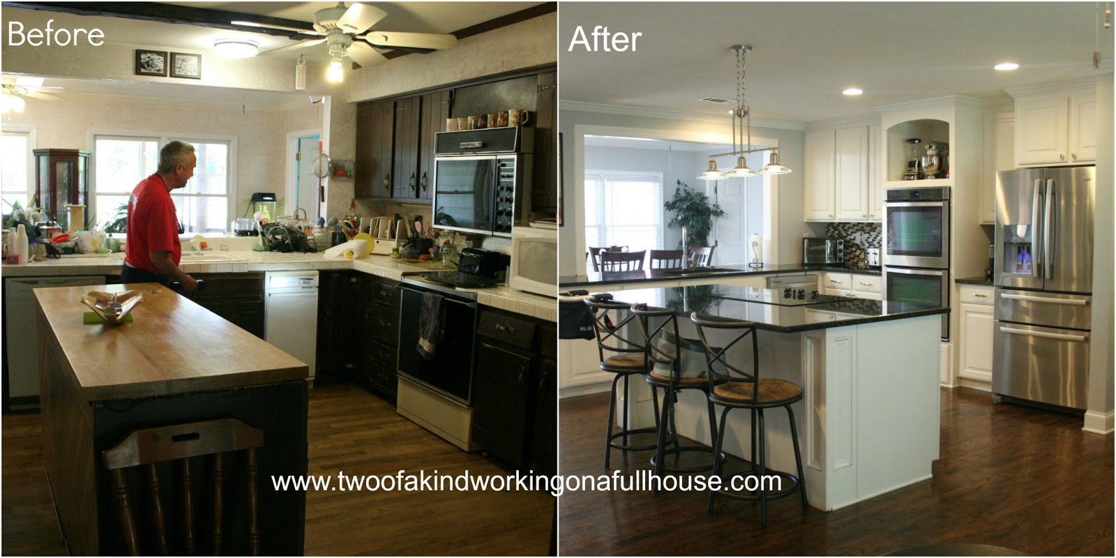 Wordless Wednesday  Before\/After Kitchen Remodel Pictures  Two of a kind, working on a full house