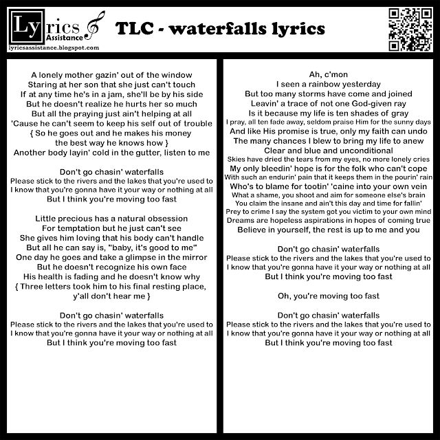 TLC - waterfalls lyrics | lyricsassistance.blogspot.com