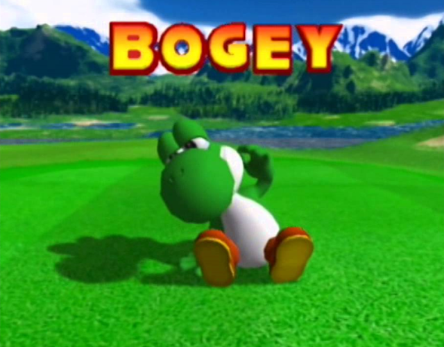 Mario Golf's Depiction of a Bogey Reaction