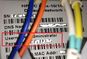 HP VC factory set passwords, DNS name and Serial number