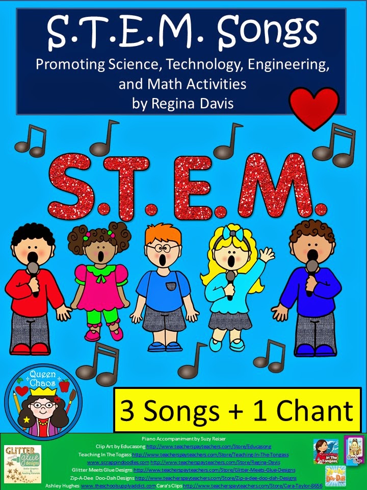 http://www.teacherspayteachers.com/Product/A-3-STEM-Songs-1-ChantScience-Technology-Engineering-and-Math-1262447