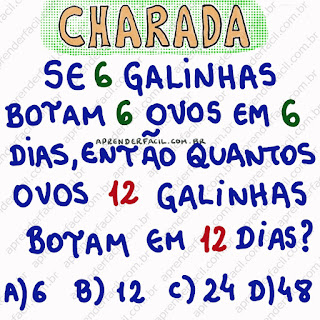 Se 6 galinhas botam 6 ovos em 6 dias Resposta