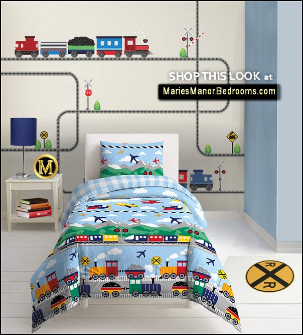 Trains and Planes  bedding train bedroom wall decals train bedroom decorating ideas