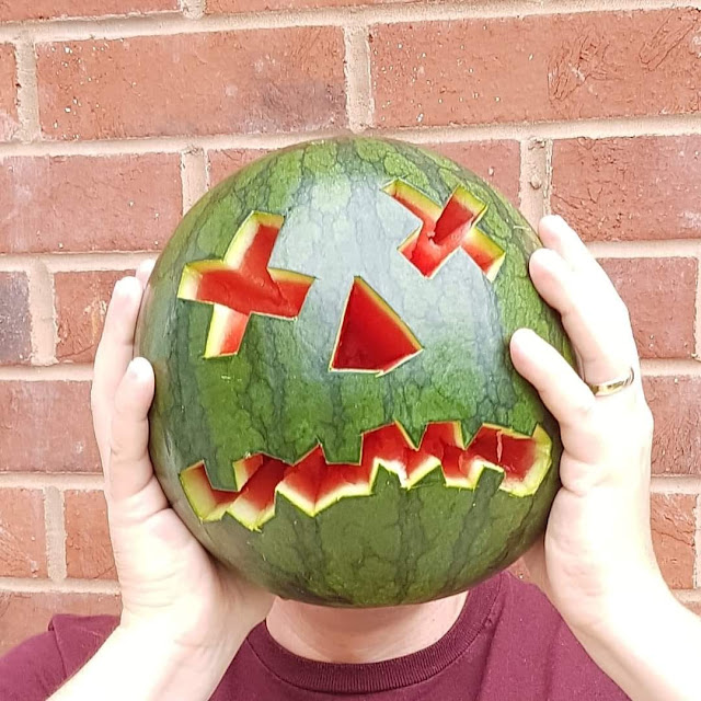 A Summerween Jack-o-Melon