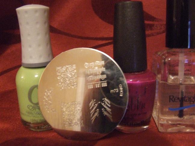 OPI Nail Envy, Orly Green Apple, OPI Plugged in Plum,