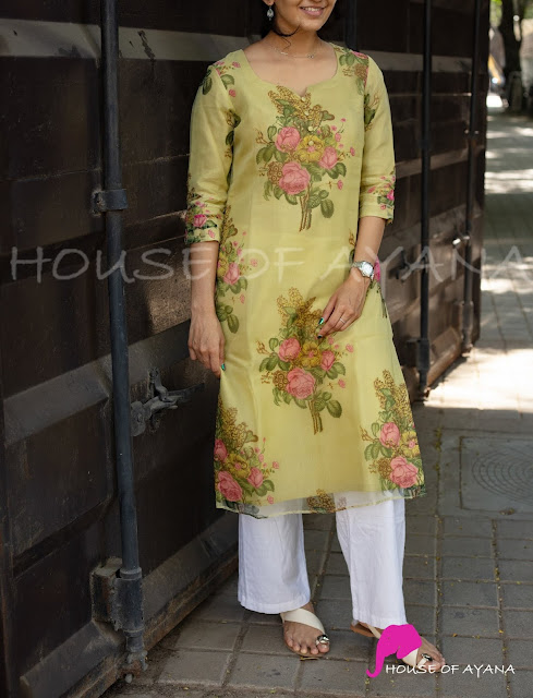 Embroidery Linen Kurti Online Shopping