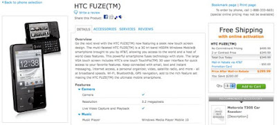 HTC Fuze Is Now On AT&T List
