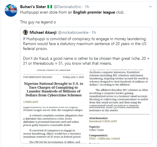 Drama As Hushpuppi was about to steal £100 million from an English Premier League club