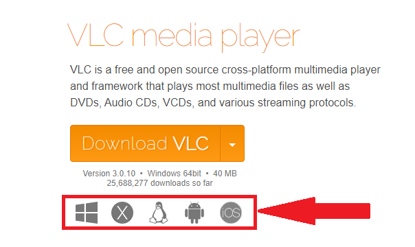 VLC media player device choosing option