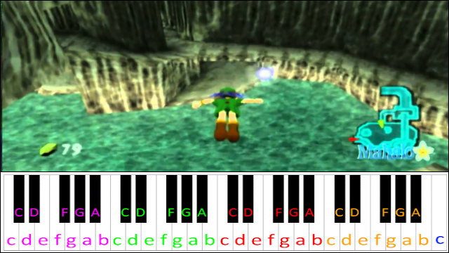 Zora's Domain (The Legend of Zelda: Ocarina of time) Piano / Keyboard Easy Letter Notes for Beginners