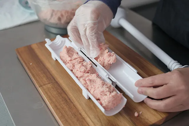 sushi maker to shape shortbread dough